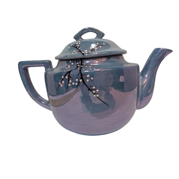 Tashiro Shoten Ltd Japanese Teapot - Hand Painted Cherry Blossoms - Lusterware - Picture 4 of 7